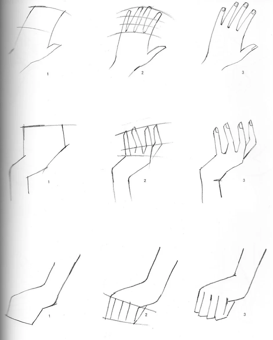 Как нарисовать руки поэтапно аниме