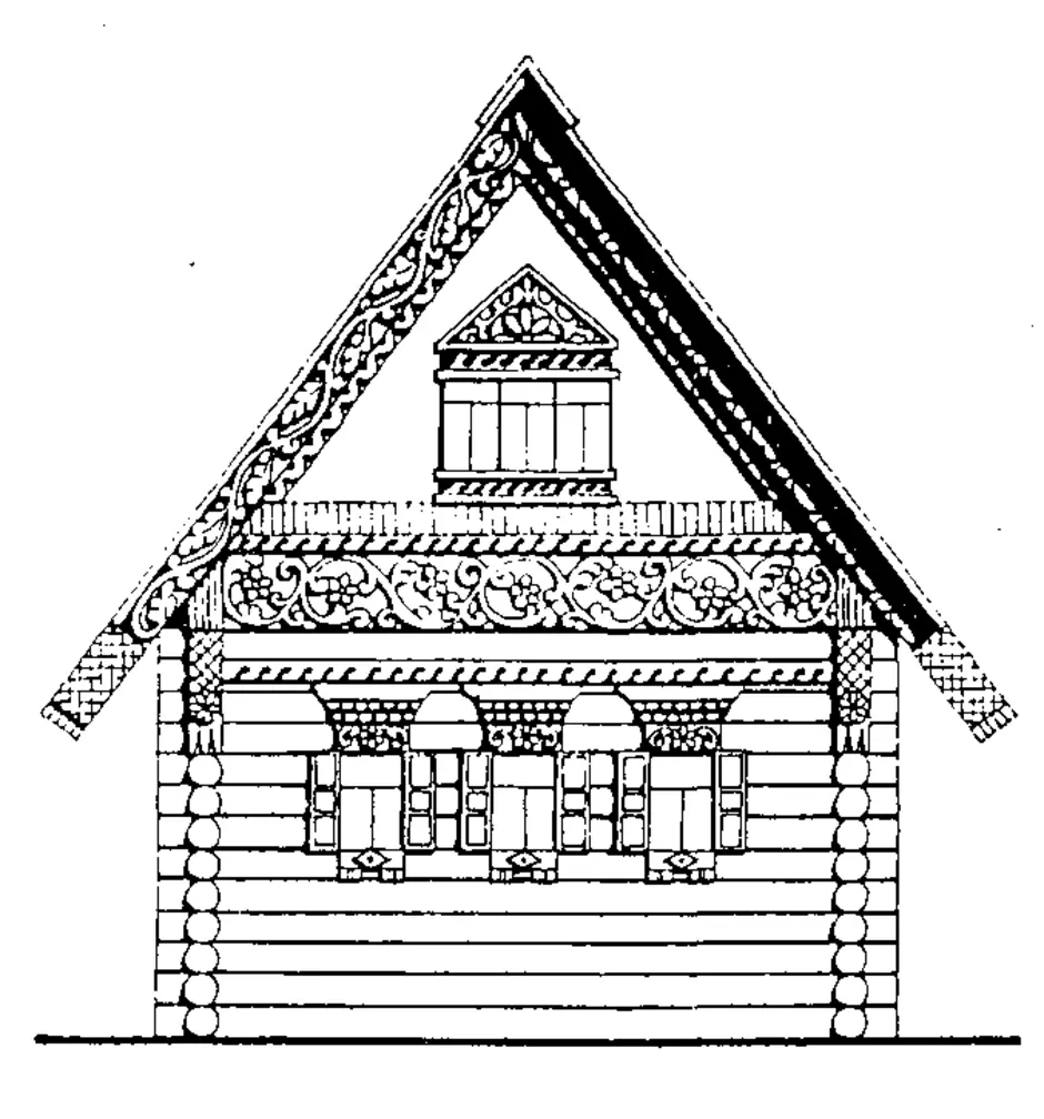 Фасад деревенского дома рисунок