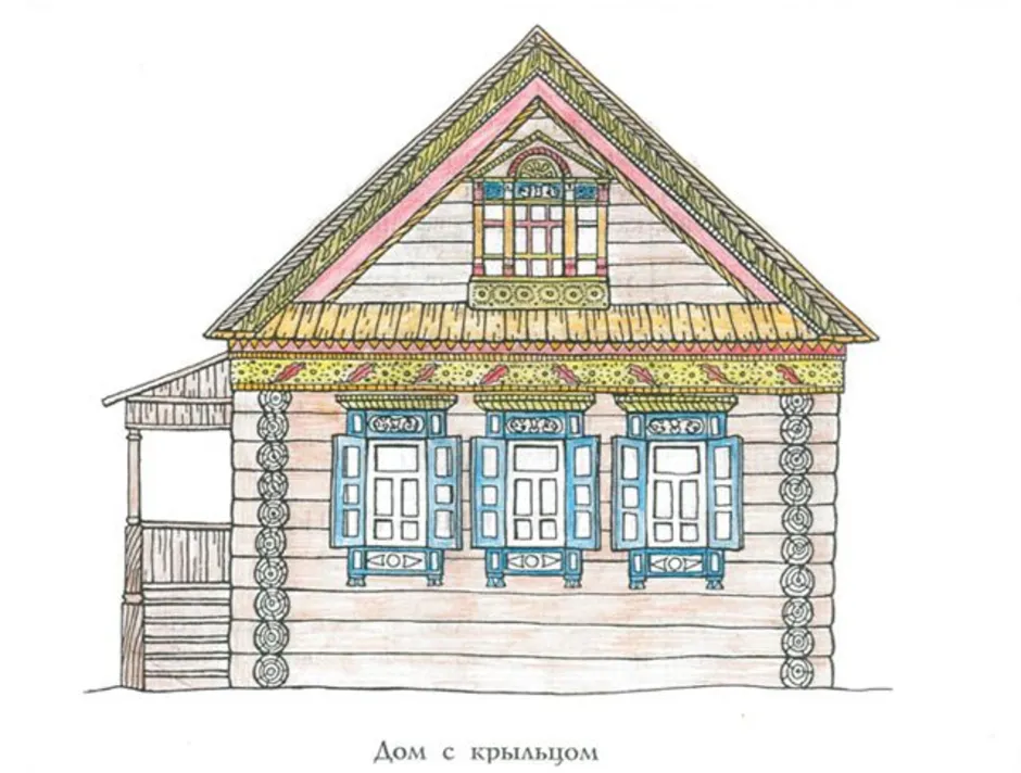 Рисунок внешнего. Убранство русской избы снаружи. Эскиз фасада русской избы. Набросок русской избы снаружи. Разукрасить избу.