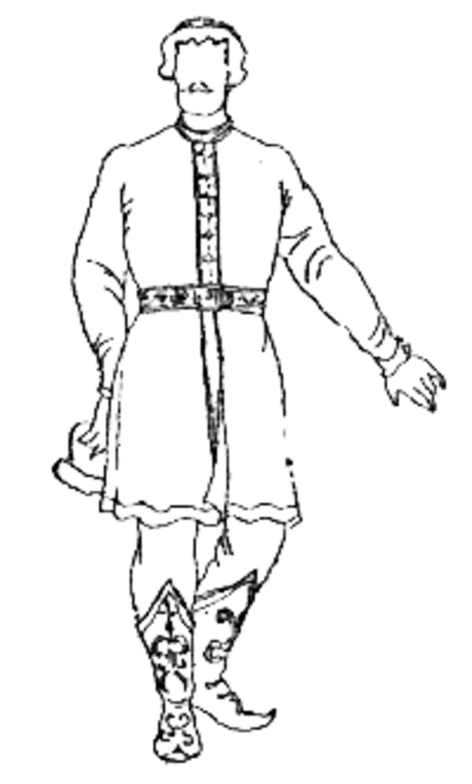 Русский народный костюм мужской рисунок