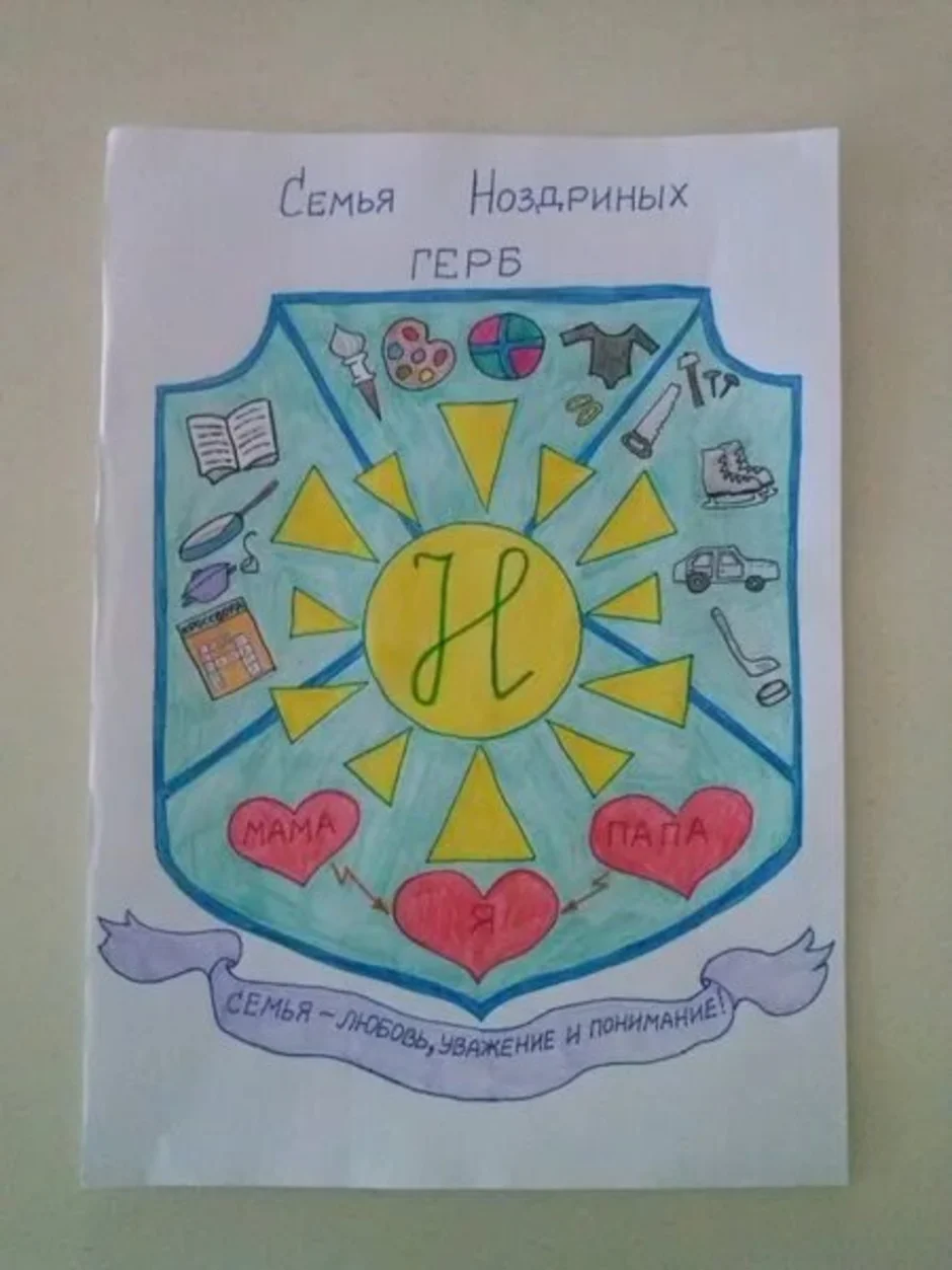 Нарисовать рисунок герб семьи