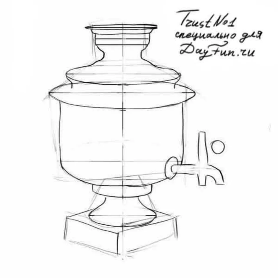 Самовар рисунок детский