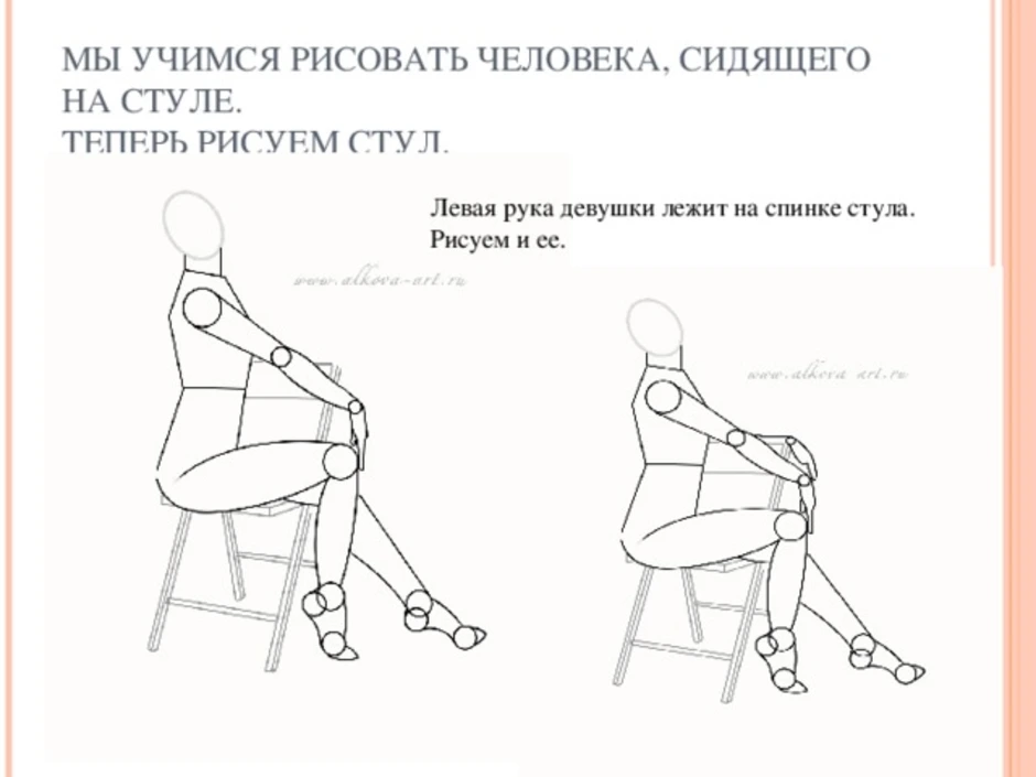 Как рисовать сидящего человека поэтапно