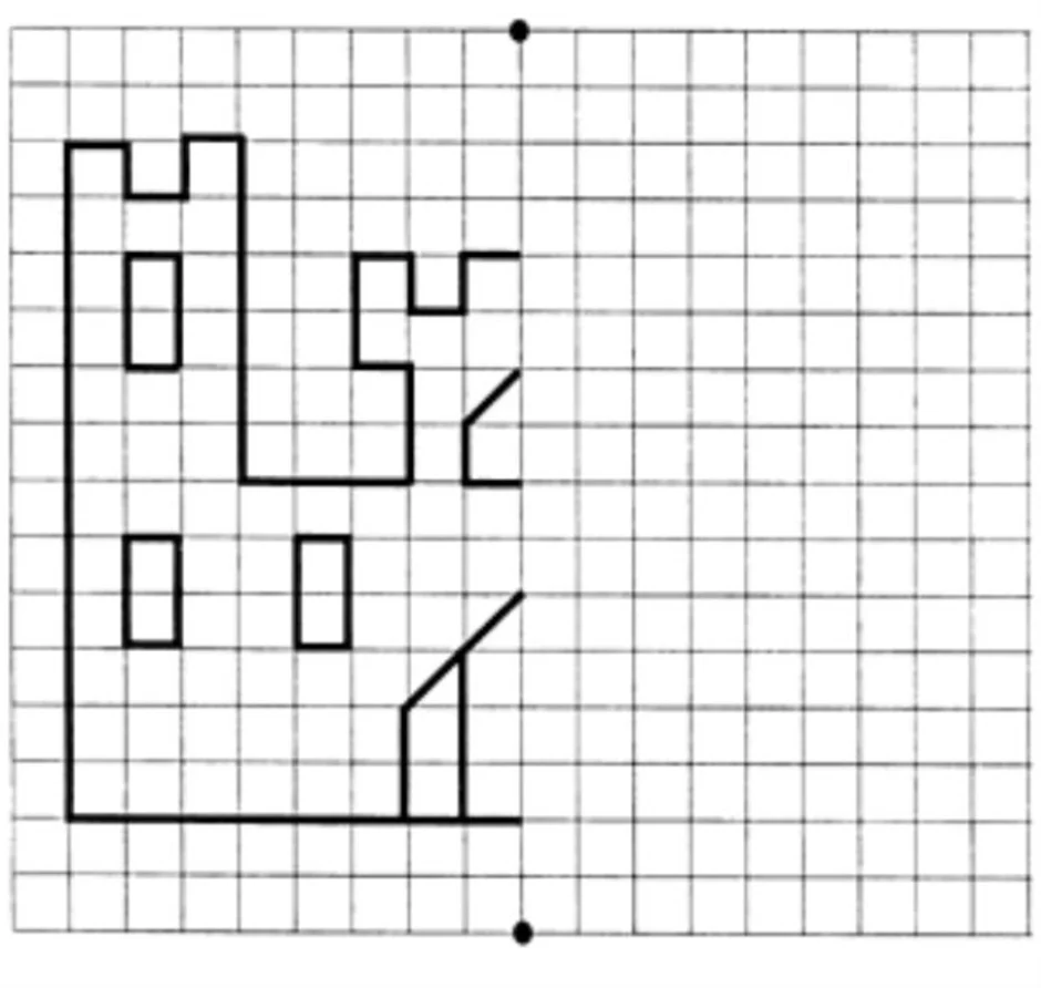 Зеркальные рисунки по клеточкам для детей 5 6