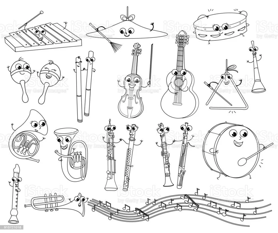 Маленькие рисунки музыкальных инструментов