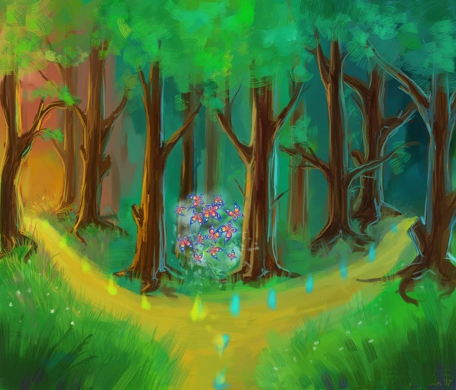 Заколдованный рисунок. Сказочный лес. Рисунок леса. Сказочный лес для детей. Образ сказочного леса.