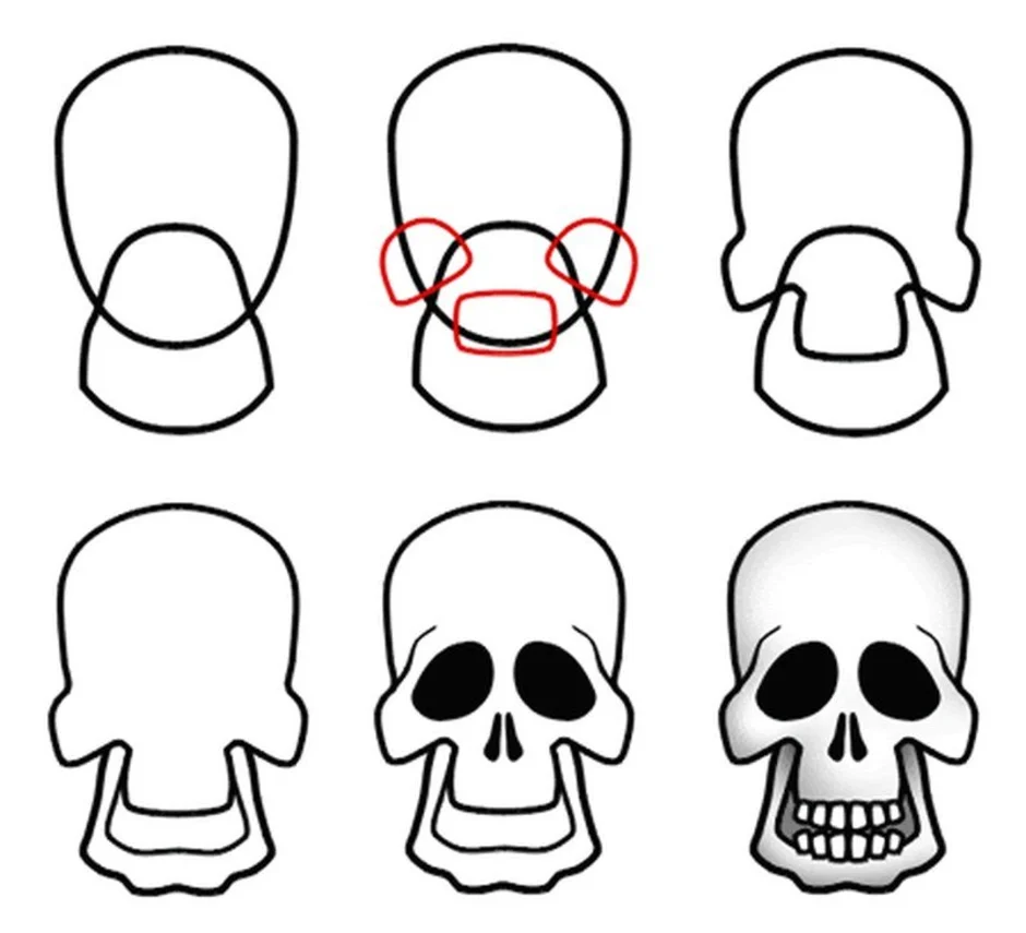 Как рисовать череп человека