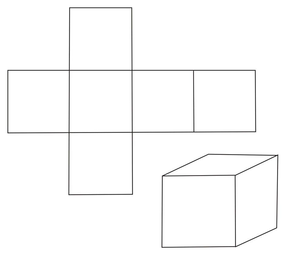Развернутый куб чертеж для склеивания