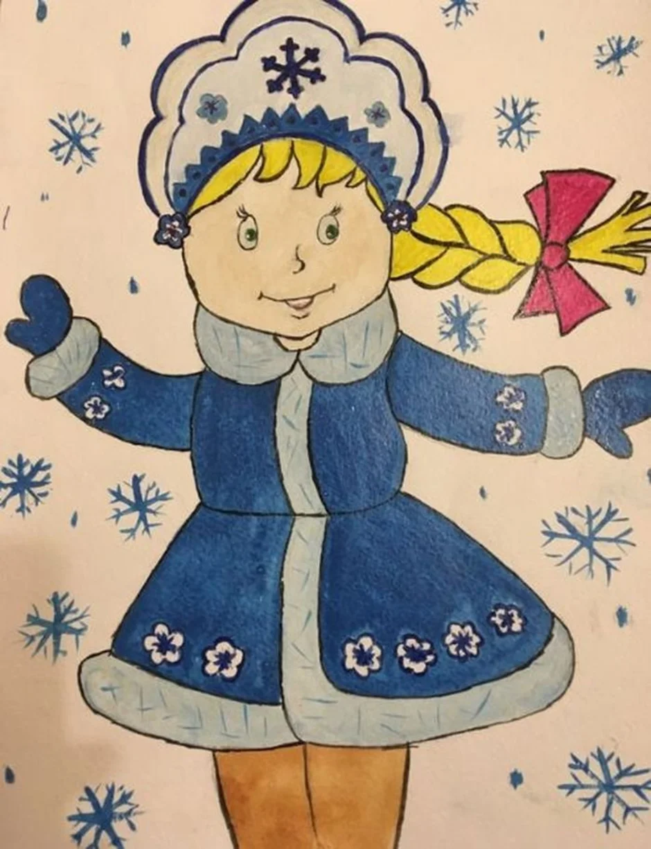 Снегурочка нарисовать. Рисование Снегурочки. Рисунок Снегурочки для детей. Детские новогодние рисунки. Рисование Снегурочка.