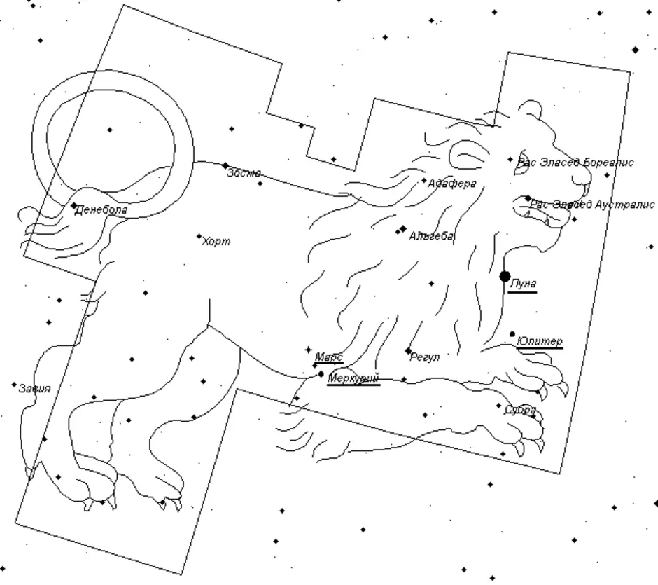 Созвездие льва рисунок по точкам
