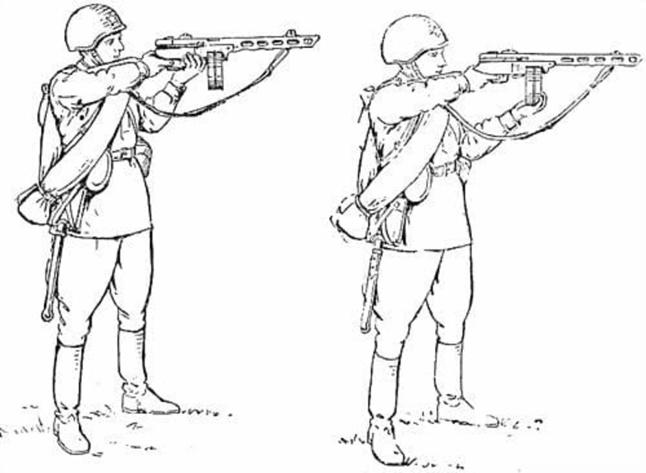 Военный с оружием в руках рисунок