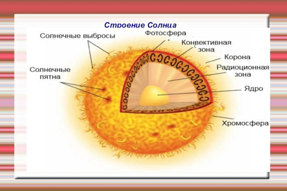 Строение солнца внутреннее картинка