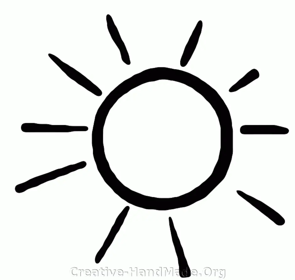 Солнце легкий рисунок. Солнце карандашом. Солнце контур. Солнце схематичное изображение. Контур солнце для детей.