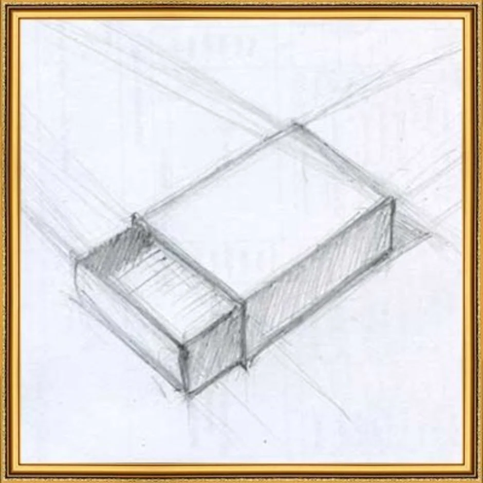 Спичечный коробок рисунок с разных ракурсов карандашом