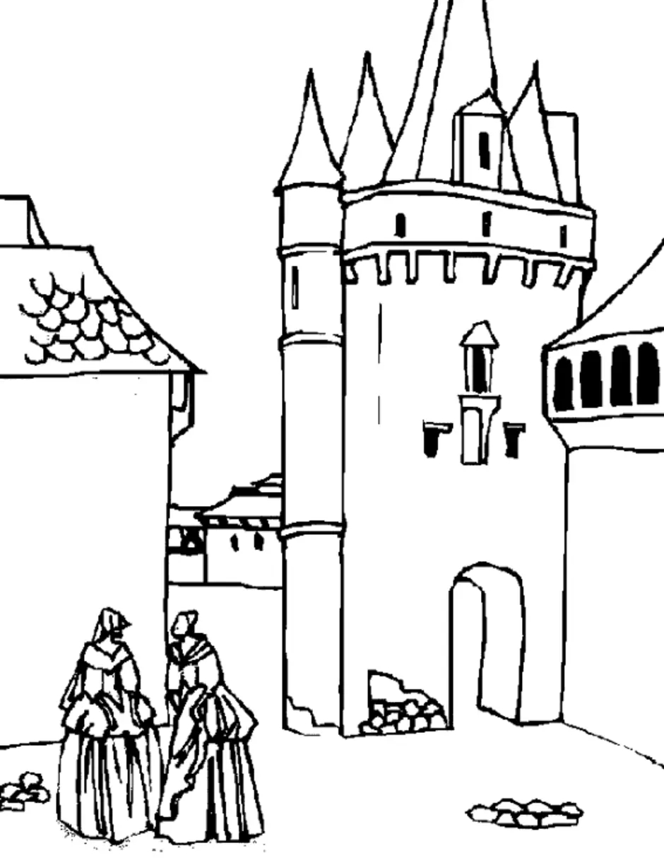 Средневековый замок 4 класс. Рыцарский замок средневековой Европы. Замок в романском стиле рисунок. Европейские города средневековья карандашом. Эскиз средневекового города.