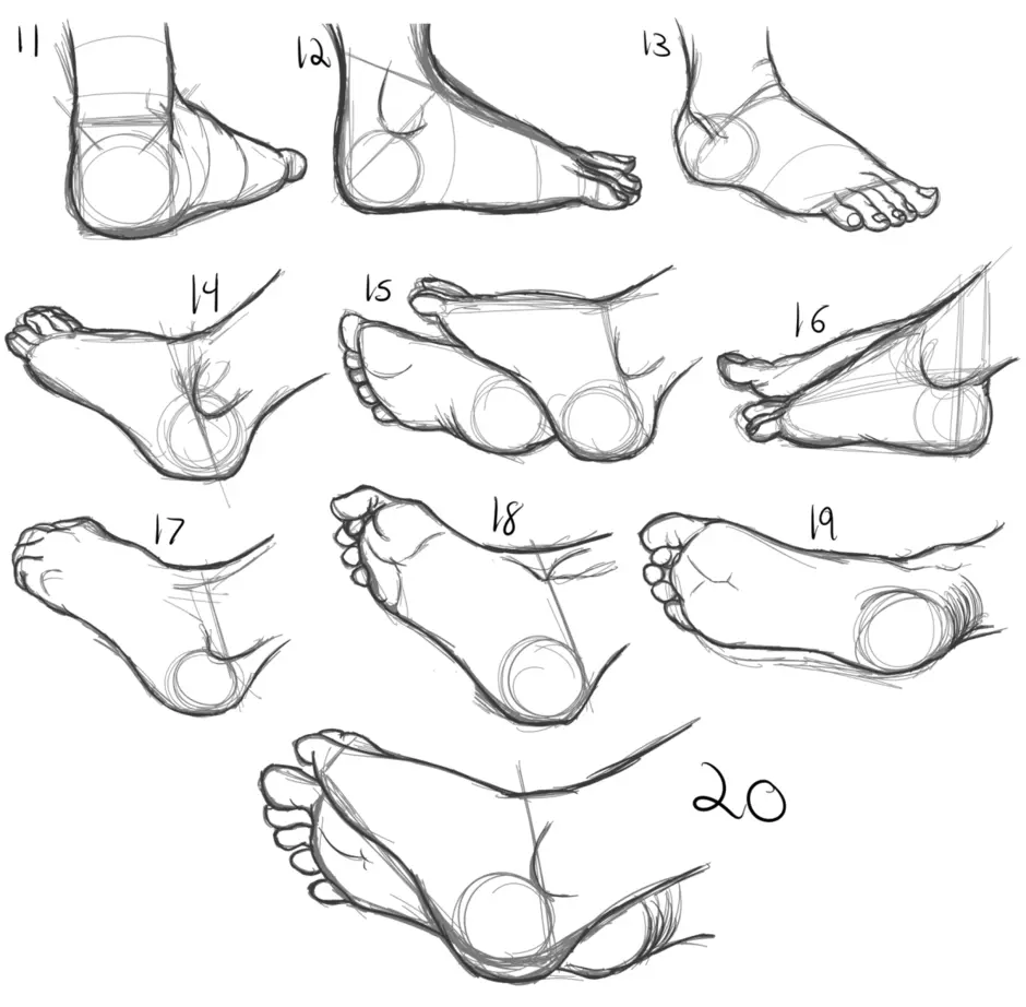 Как рисовать стопы ног