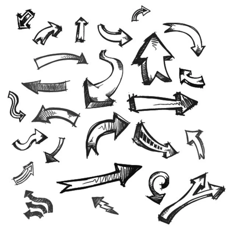 3 д рисунок из стрелок. Стилизованная стрелка. Рисуем стрелки. Красивые стрелочки рисунок. Стрелка нарисованная от руки.