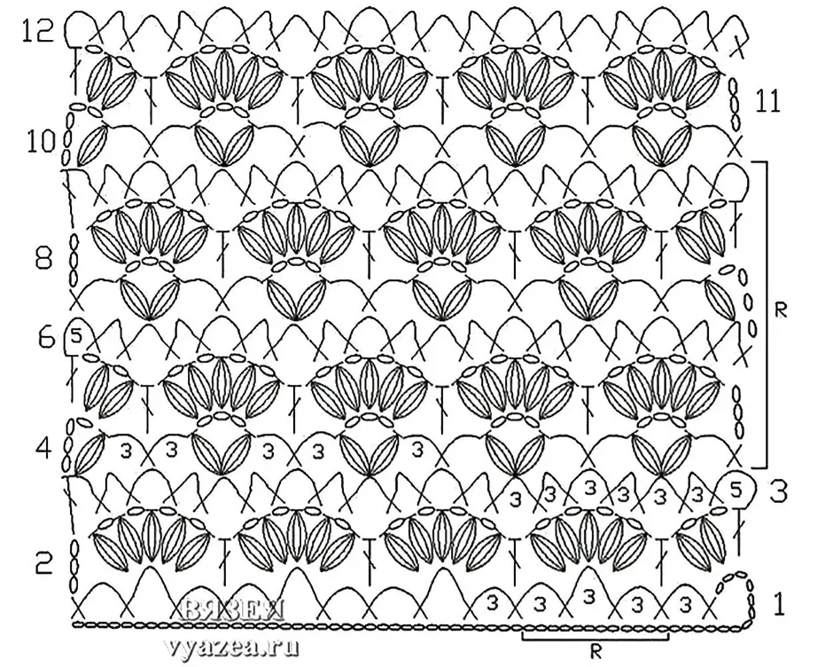 Связать ажурный рисунок крючком