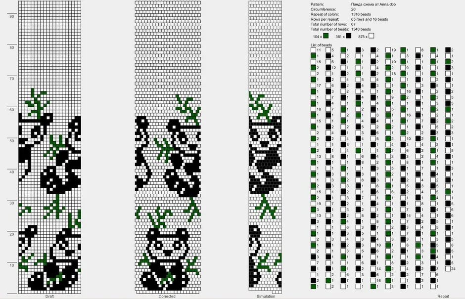 Схема браслетов из бисера на станке с рисунком