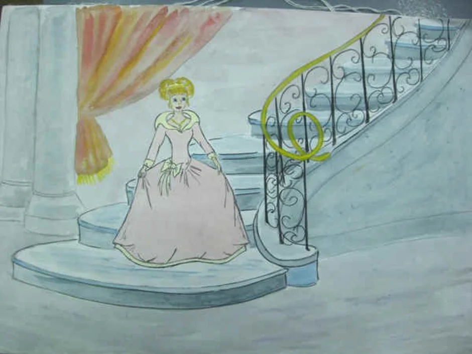 Нарисовать бал во дворце 5 класс легко. Детские рисунки на тему Золушка. Рисунок Золушки для срисовки. Дворец Золушки. Золушка рисунок для детей.