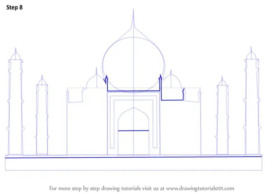 Нарисовать поэтапно тадж махал