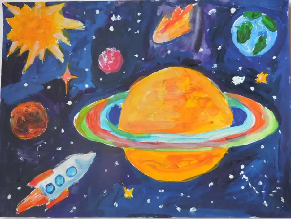 Этот загадочный космос рисунки. Загадочный космос рисунки. Планеты детские работы. Рисунок на тему жизнь на далеких планетах. Далекая Планета рисунок.