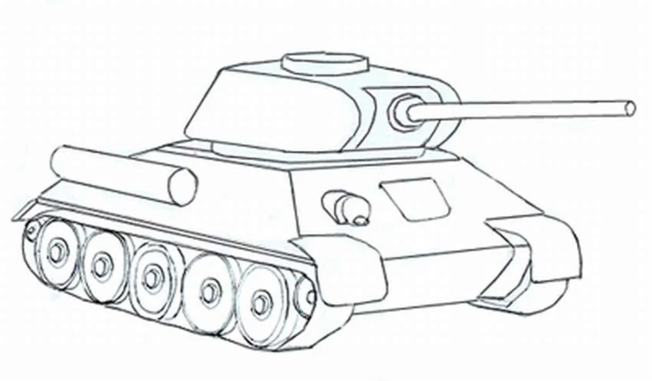 Детский рисунок танка. Танк т-34 рисунок. Рисунок танка т 34. Танк т34 контур. Рисунок танка т 34 легкий.