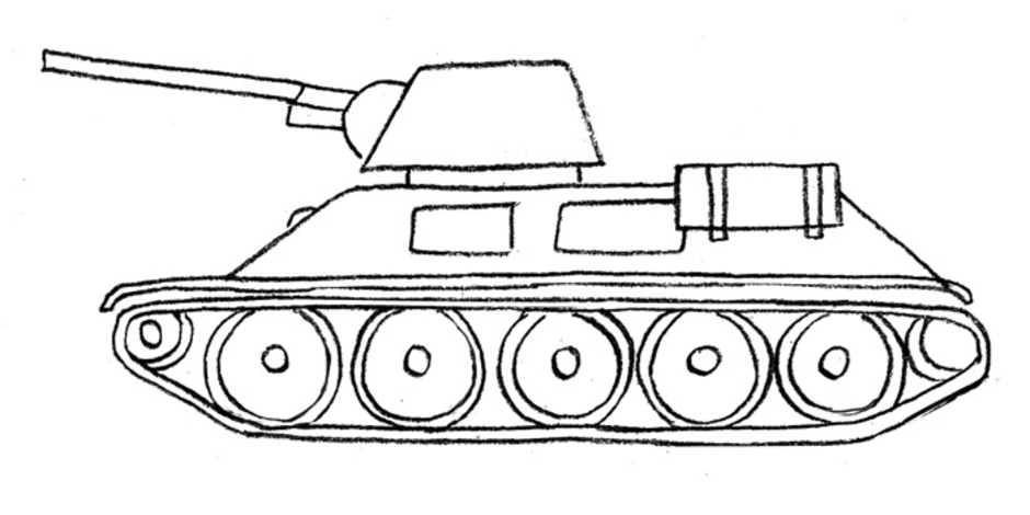 Танк т34 рисовать легко