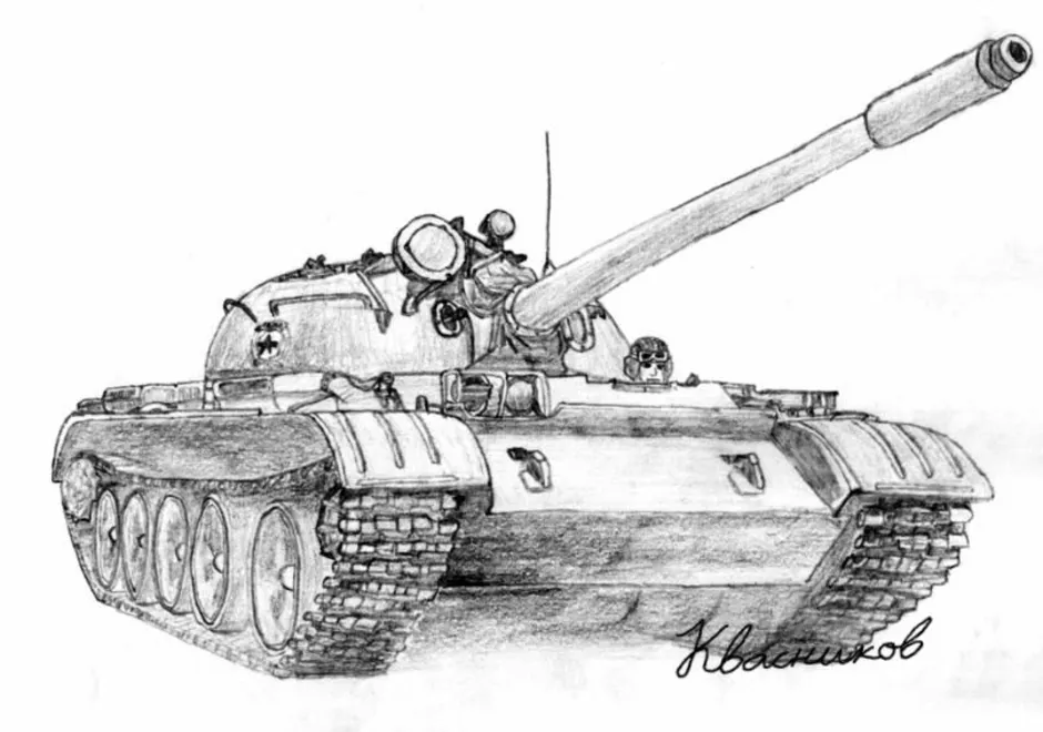 Т72 рисунок карандашом