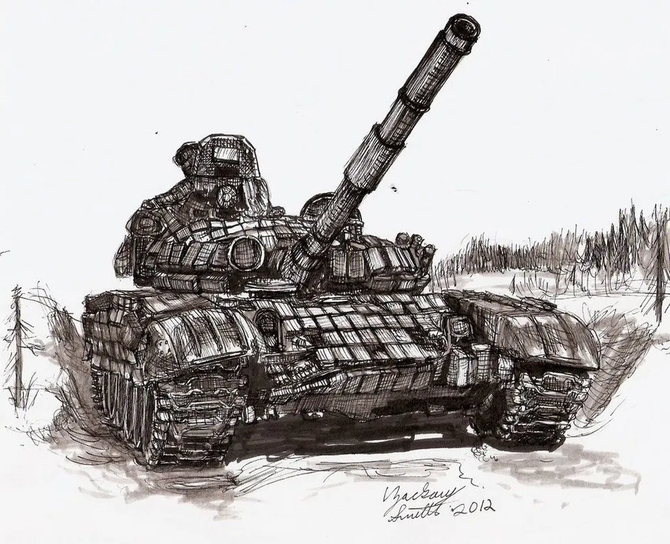 Нарисовать танк т 72