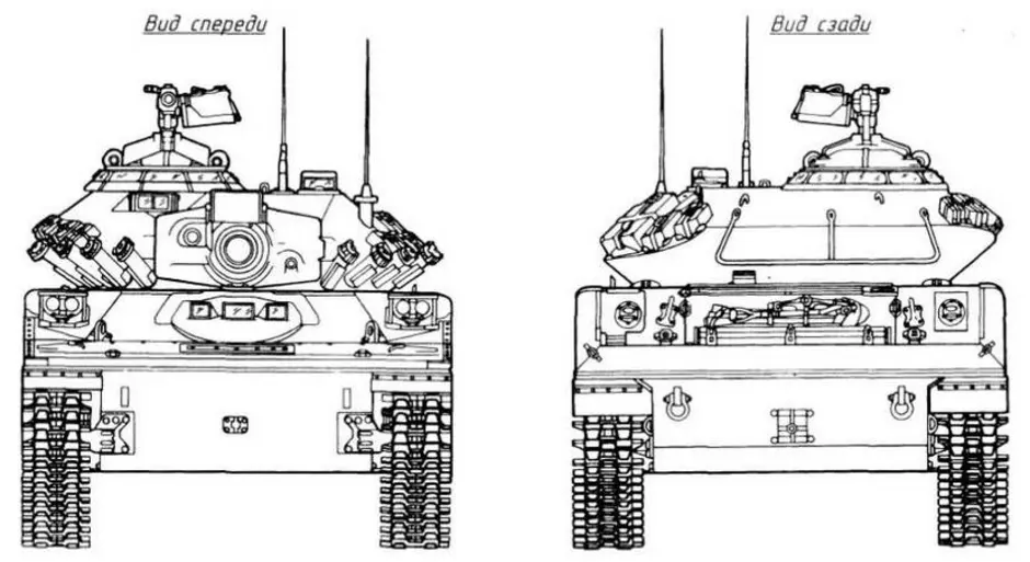 Вид танка спереди рисунок