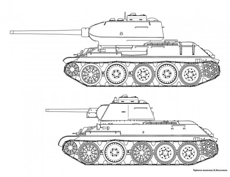 Танк т 34 85 рисунок