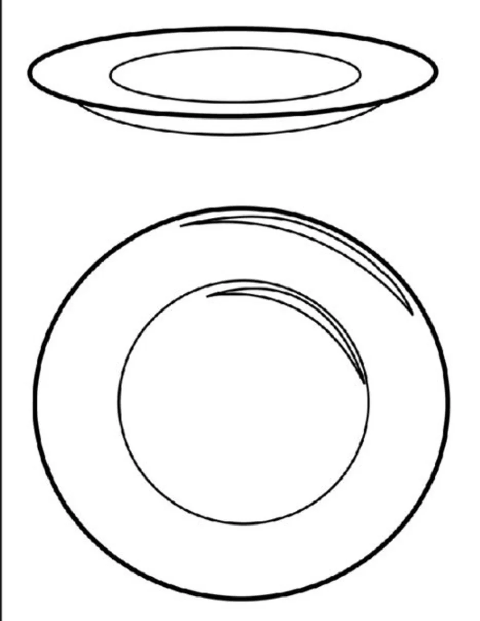 Как нарисовать маленькую тарелку