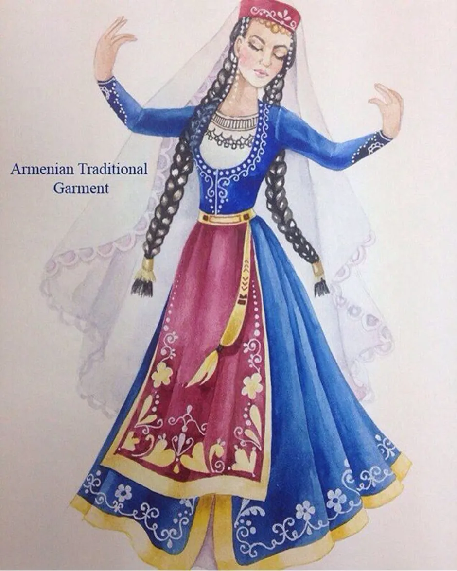 Национальный армянский костюм нарисова