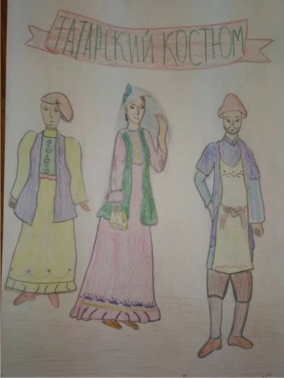 Национальный костюм татаропюв рисунок