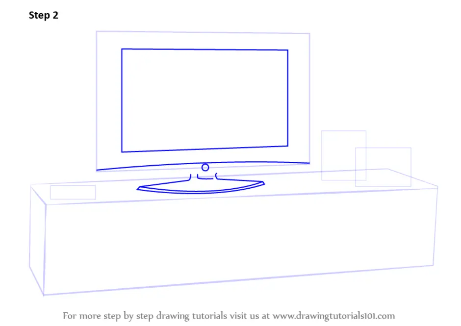 Tv draw. Поэтапное рисование телевизора. Телевизор на тумбе раскраска. Телевизор карандашом. Поэтапное рисование телевизора для детей.