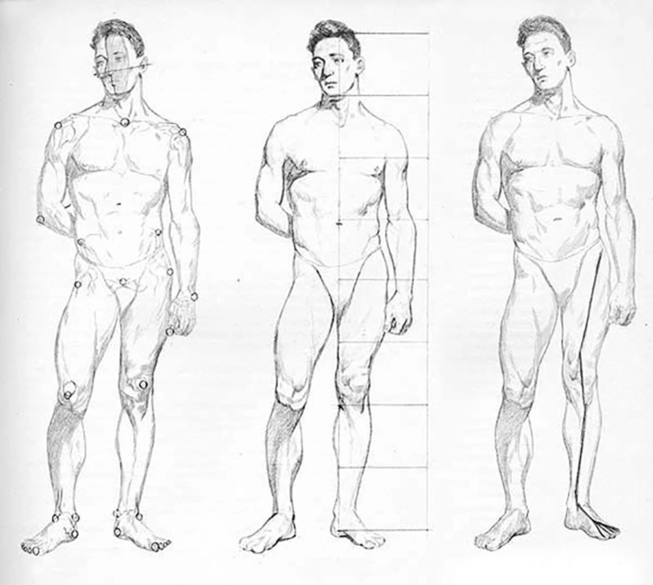 Академический рисунок человека в полный рост поэтапно карандашом
