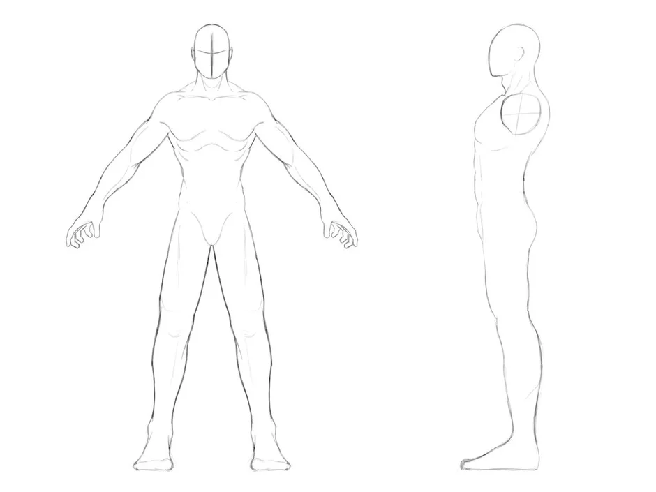 Как рисовать человека в полный рост парня