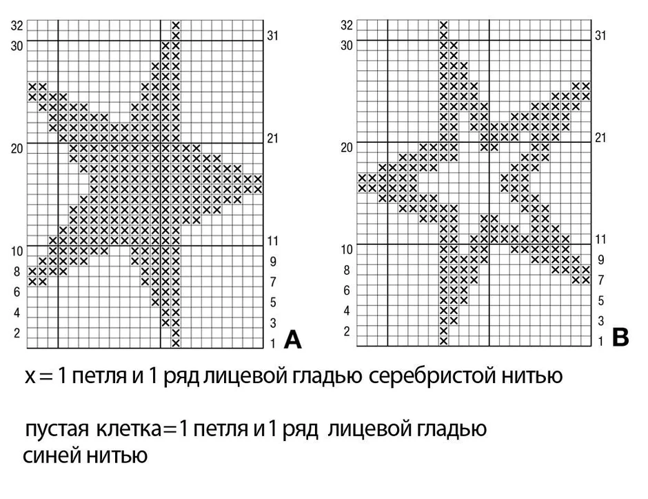 Теневые рисунки для вязания спицами