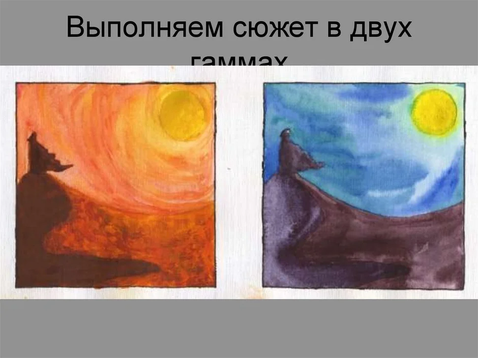 Рисунок холодными цветами