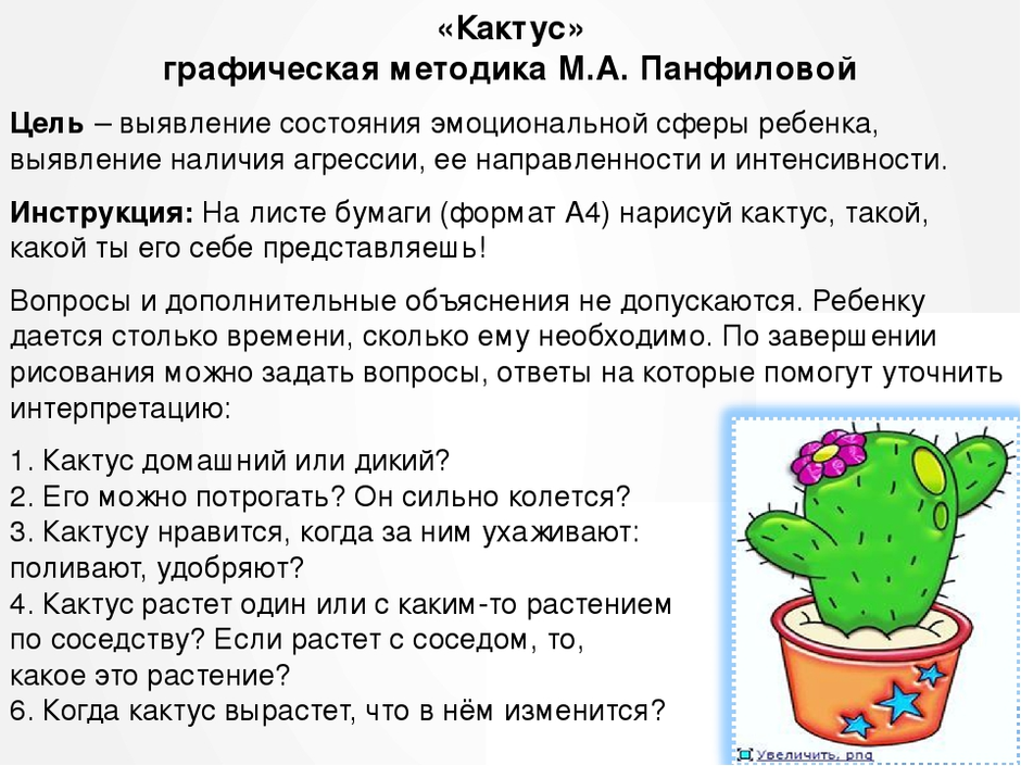 Рисунок кактуса интерпретация