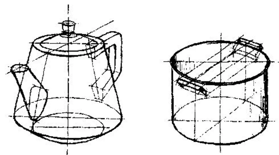 Построение горшка академический рисунок