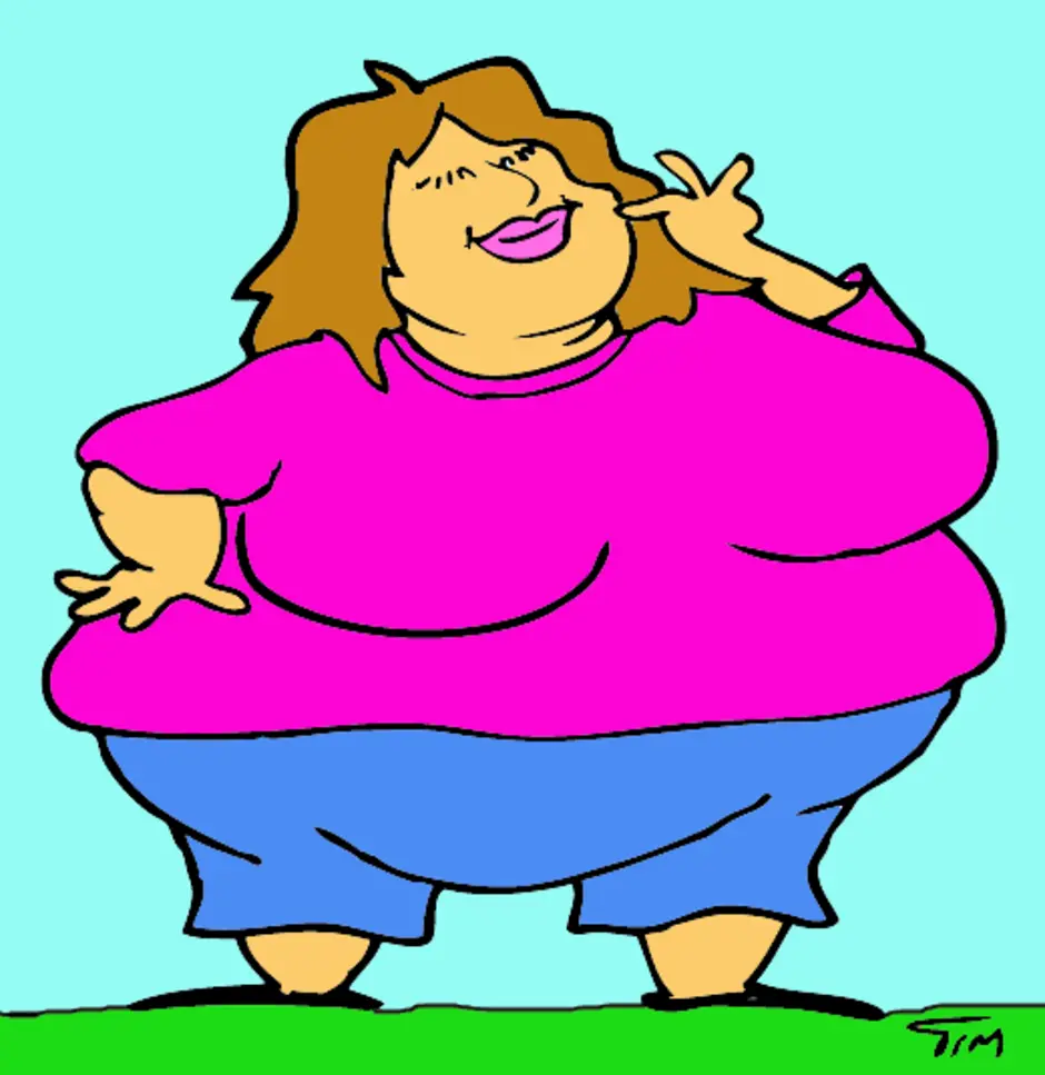 Очень толстая дама. Жирный нарисованный. Толстая женщина рисунок.