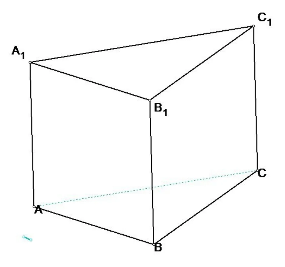 Чертеж прямой треугольной призмы