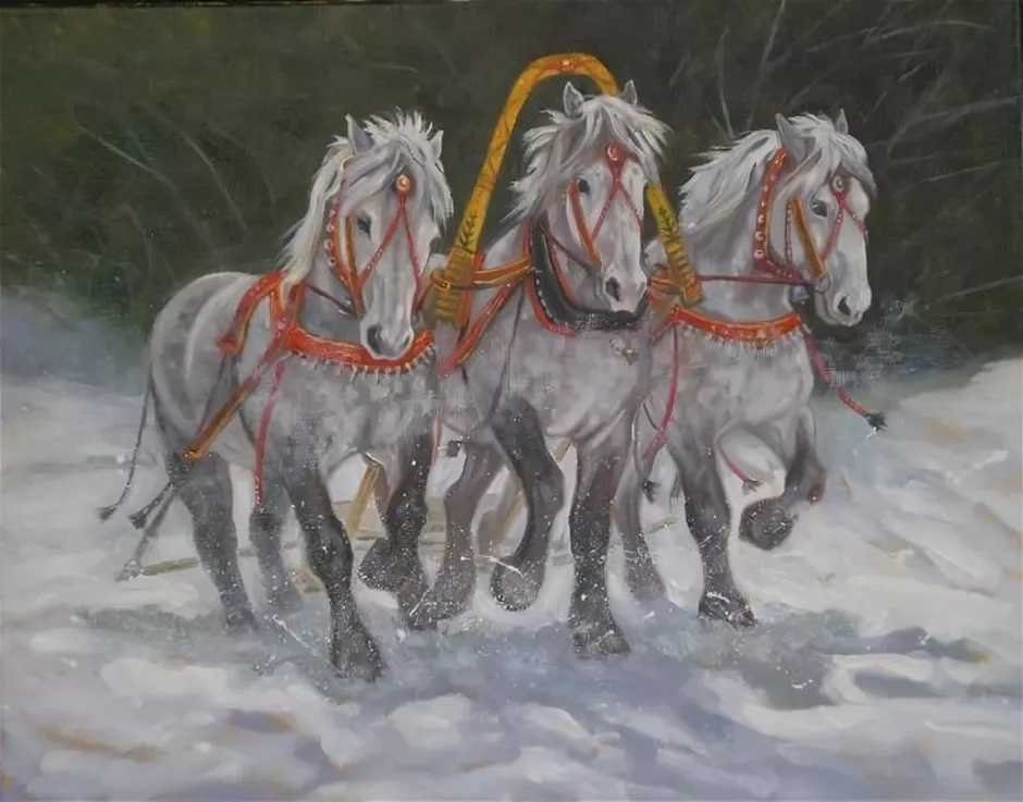 3 тройки лошадей. Тройка Свиридова. Зимняя тройка Васнецов. Свиридов тройка картина.
