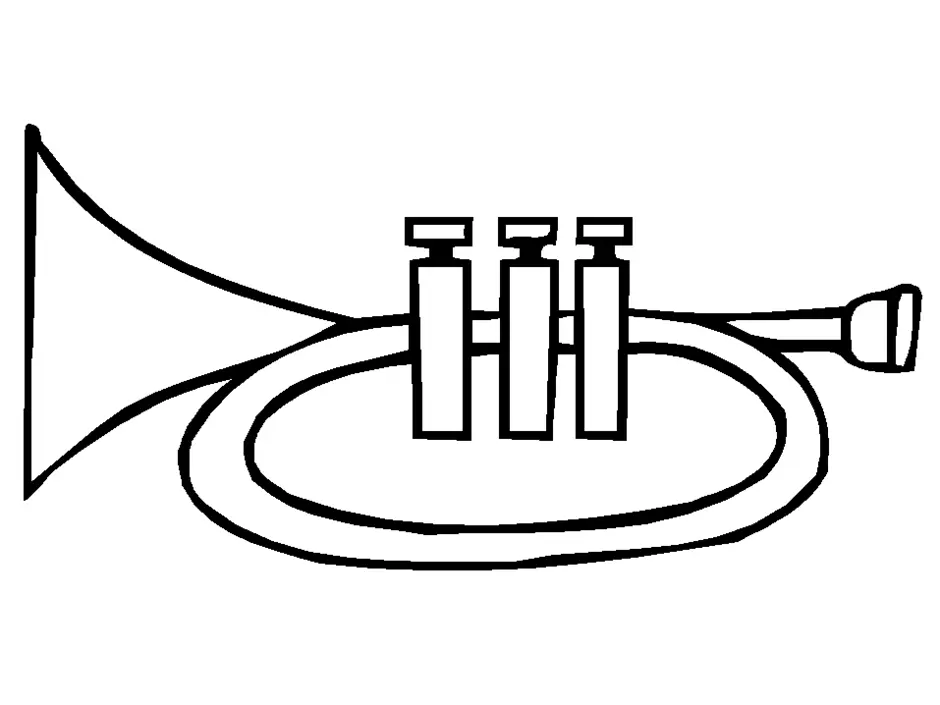 Музыкальный инструмент труба рисунок карандашом