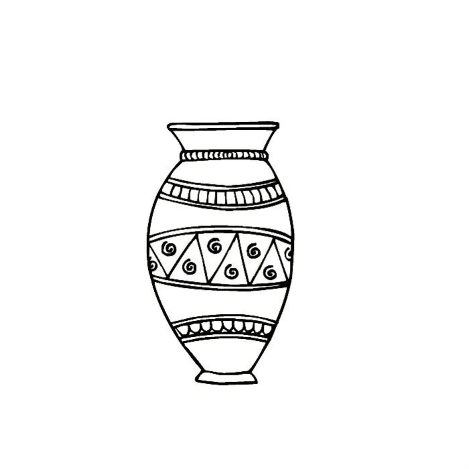 Контурный рисунок ваза