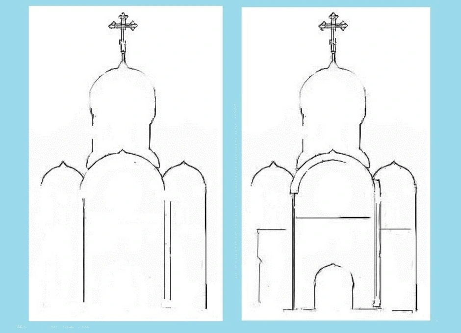 Церковь рисунок поэтапно