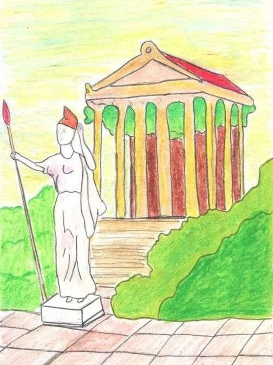 Рисунок по истории древняя греция. Древняя Греция античный храм изо.