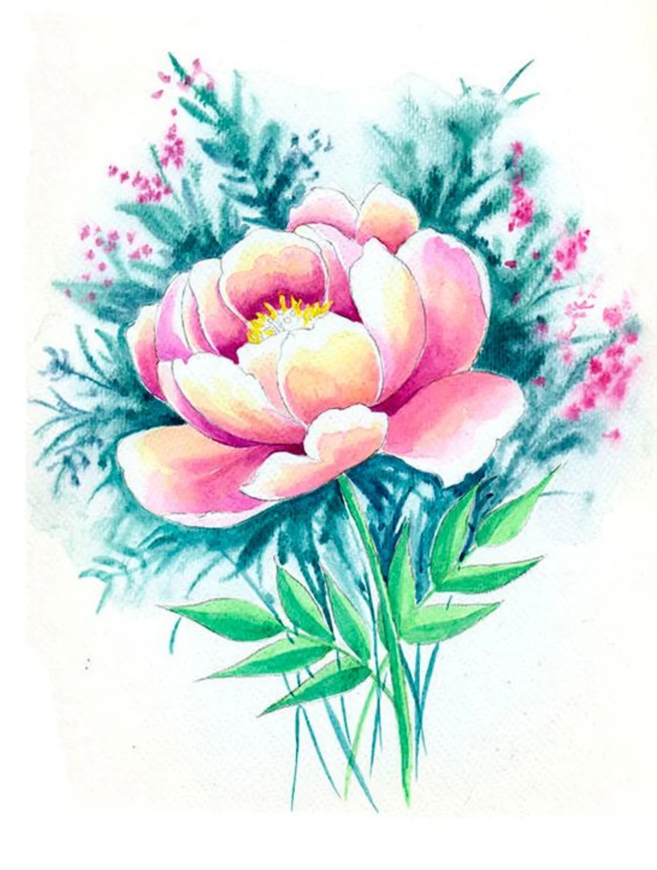 Цветы Для Срисовки Акварелью (53 Фото)
